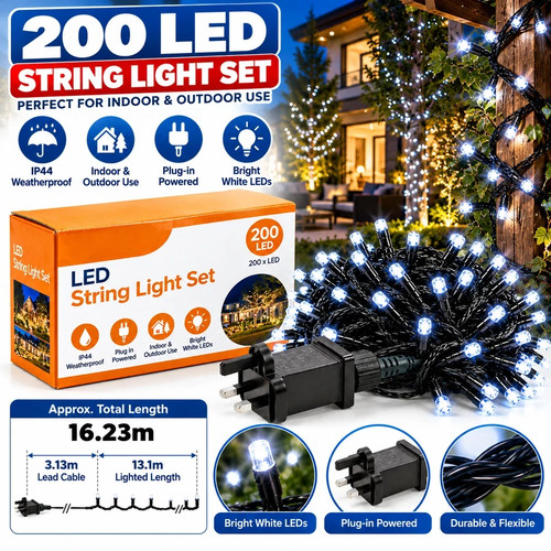 100 200 leds white - /, /