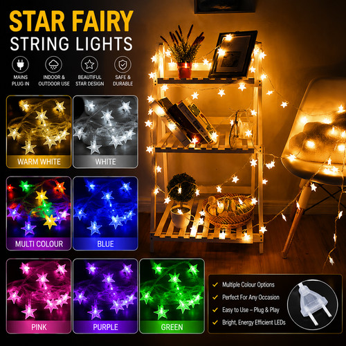 Led star string - star, lights