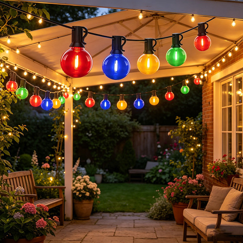Coloured garden string - coloured, festoon